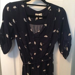 Umbrella print dress- Navy